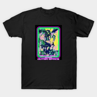 GOTH GIRL FROM OUTER SPACE WITH ROBOT MONSTER T-Shirt